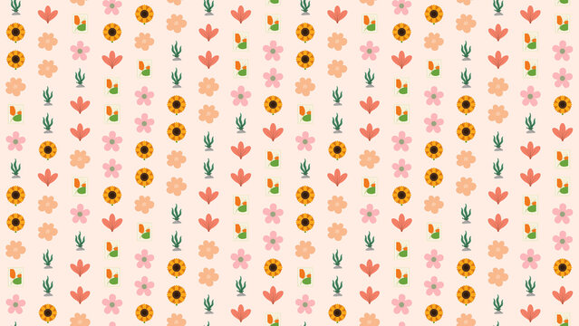 Stylized floral and botanical pattern