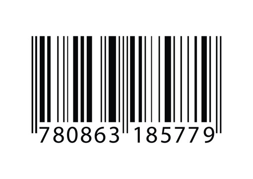 UPC barcode with number. Product barcode vector illustration with numeric serial code.