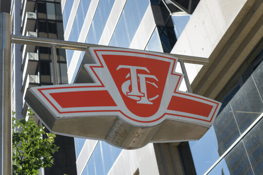 subway sign outside St Patrick's station of Line 1 in Toronto, Canada