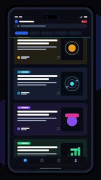 smartphone scrolling motion graphic showing interface, digital feed navigation, mobile app interaction, technology UI, modern screen