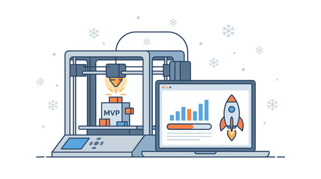 Flat vector illustration of minimum viable product mvp, a simple clean design element isolated on a white background