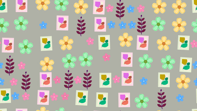 Floral and Abstract Shapes Pattern