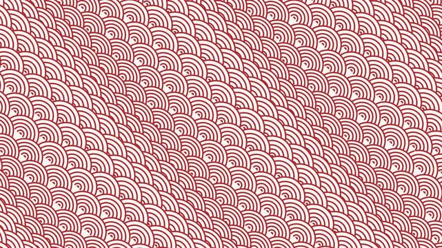 Traditional red Japanese wave pattern seamless loop video footage