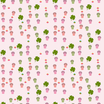 Clover and Potted Plant Pattern