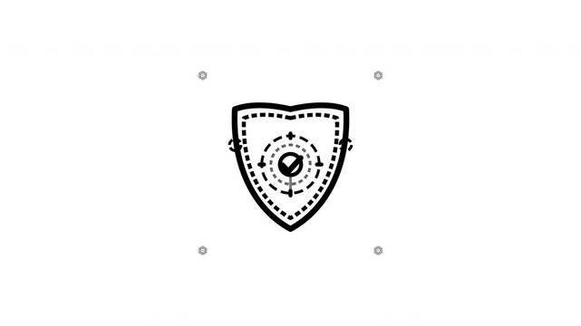 Minimalist Black Vector Icon of Public Security Police Shield