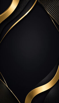 Elegant gold geometric frame with copy space for luxury branding and event promotions