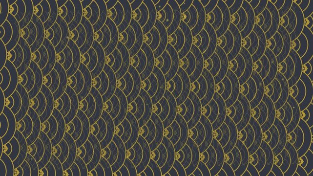 Golden geometric wave pattern seamless loop motion background