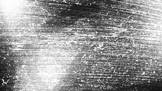 Dust and scratches design. Aged photo editor layer. Black grunge abstract overlay background. Copy space.