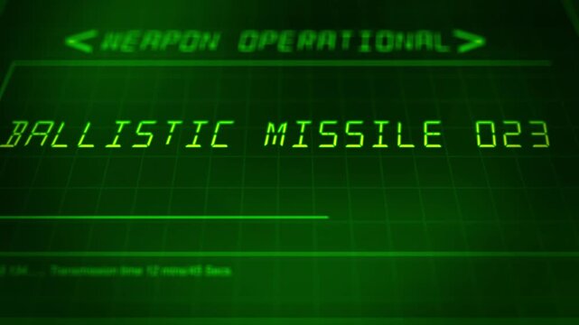  Cinematic Military HUD Interface Launch Panel - Ballistic Missile