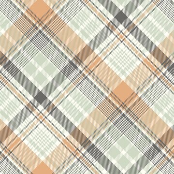 Diagonal Plaid Seamless Pattern Vector, Vintage Tweed Check Textured Background for Textile and Apparel Design
