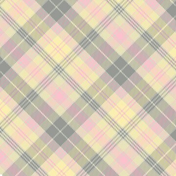 Diagonal Plaid Seamless Pattern Vector, Vintage Tweed Check Textured Background for Textile and Apparel Design