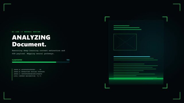 Artificial Intelligence Document Data Analysis HUD Interface