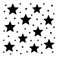 Obraz premium Black Star Pattern Illustration on White Background