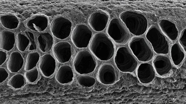 Intricate hexagonal patterns of a honeycomb structure revealing natural geometric design and organic texture