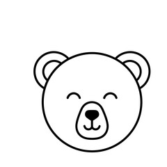 Fototapeta premium Cute Bear Face Icon