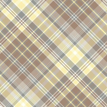 Diagonal Plaid Seamless Pattern Vector, Classic Tweed Check Textured Background for Fashion and Textile Design