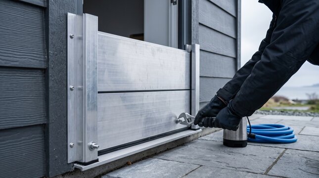 Installing an Aluminum Flood Barrier on a Doorway