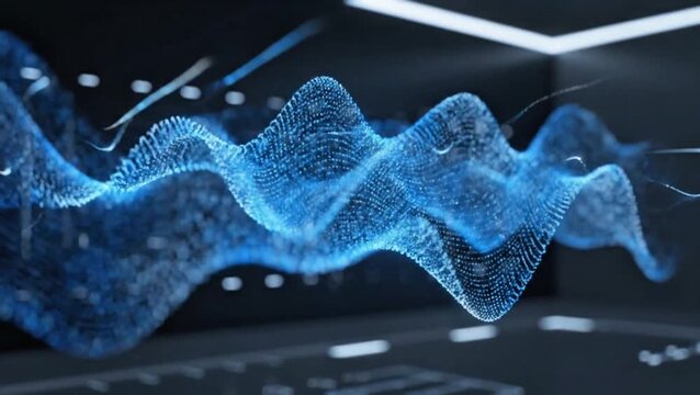 Abstract digital wave visualization representing data flow and network connectivity in cyberspace.
