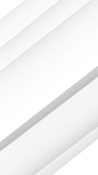 Elegant light white endless looped background. Diagonal white stripes animation. 3d background.