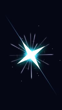 Gleaming blue star sparkle animation sequence