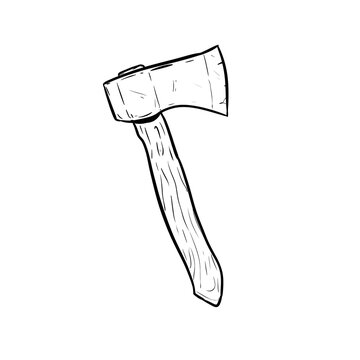 hand axe digital drawing illustration isolated