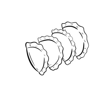 dumpling digital drawing illustration isolated