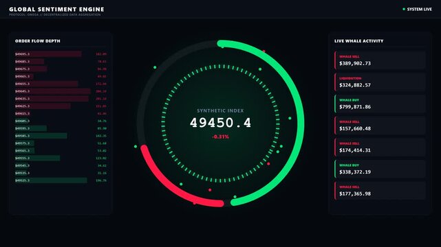 Radial Trading Sentiment HUD Interface
