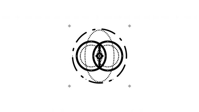 Minimalist Black Vector Icon of Strategic Corporate Partnership