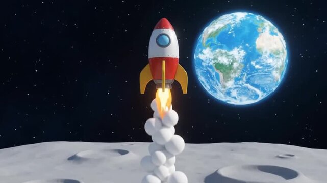 Rocket Launch Beside Earth