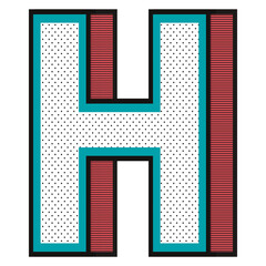 3D alphabet H png isometric halftone style typography © Rawpixel.com