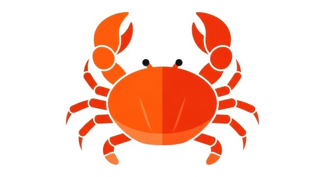 Orange Crab Illustration on White Background.