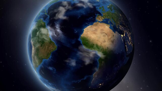 Earth Zoom In to Francistown Botswana Pin Marker from Space