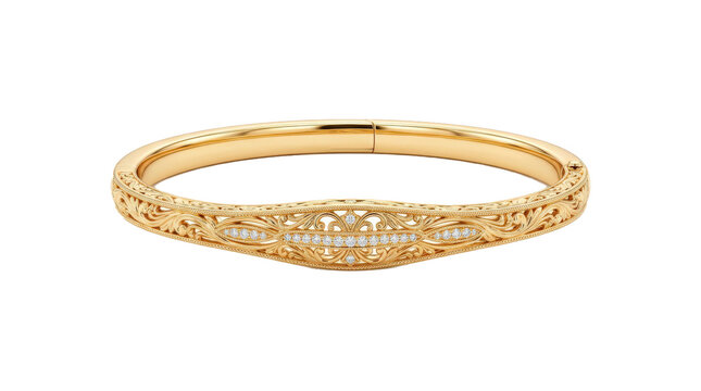Bracelet with a continuous polished band, refined decorative detailing and elegant wrist-jewelry design, photorealistic, slightly top-down 3/4 view, horizontal orientation, ultra-high-resolution 8K