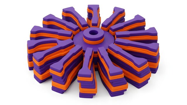 3D Render Vibrant Carbon Composite Turbine Segment