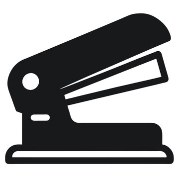 Simple silhouette stapler logo icon design 