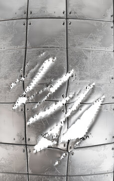 metallic shredded and bent material, transparent background