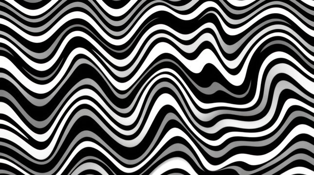 Black and White Wavy Optical Illusion Pattern