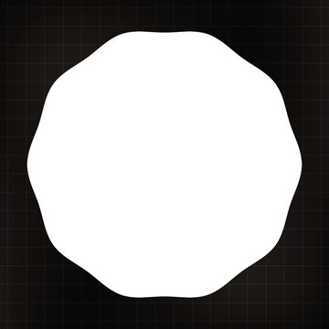 Simple decagon png frame, geometric black design, transparent background