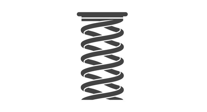 A simple black and white illustration of a metal coil spring