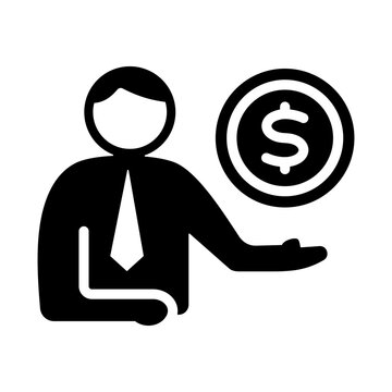 Investor  Icon - Solid Glyph