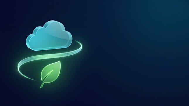 GreenCloudComputing-NavyCyanGreen-GlassOrganic-SustainabilityAdvertising-CleanTechBackground