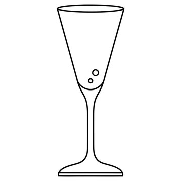 Outline of a cocktail glass with bubbles