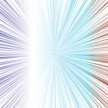 Abstract speed lines background with radial zoom effect, colorful manga action rays in purple and blue, dynamic motion blur vector for comic book design and high energy sports posters