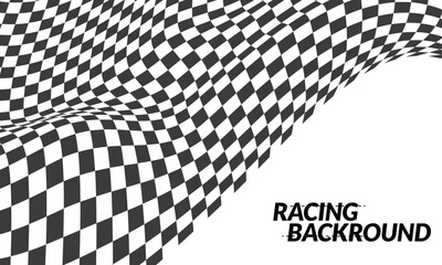 Obraz premium Racing flag on white background