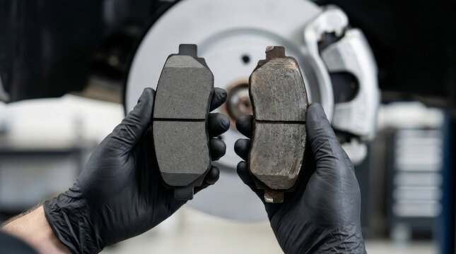 Brake Pad Inspection and Comparison for Automotive Maintenance