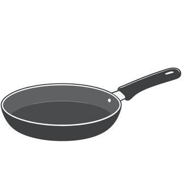 Frying pan skillet nonstick cookware kitchen utensil cooking tool equipment isolated icon