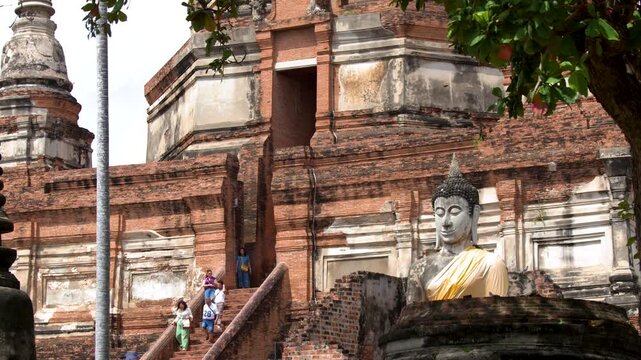 Seated Buddha Statue at Wat Yai Chai Mongkhon in Ayutthaya Thailand