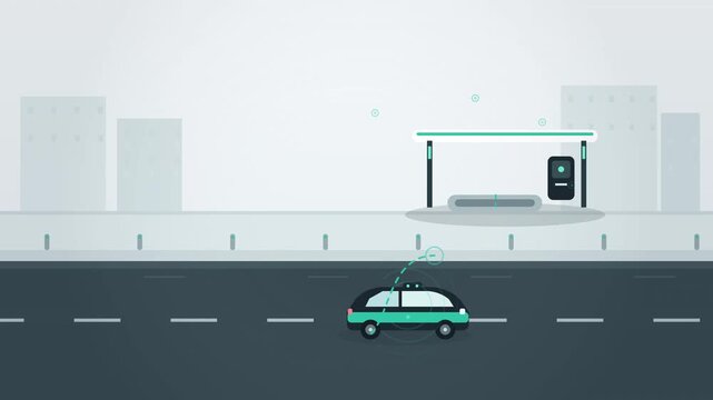 Autonomous electric vehicles driving on urban city road
