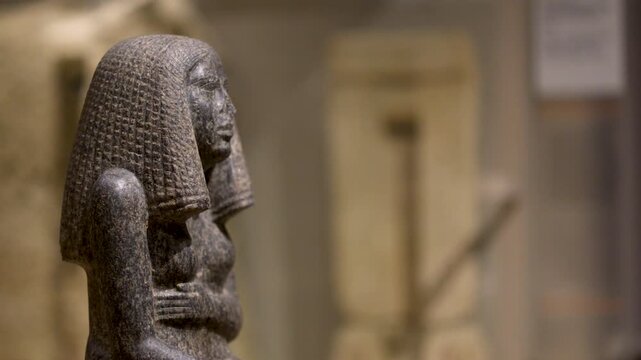 Ancient Egyptian Basalt Female Statue in Museo Egizio Turin