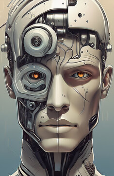robot face art